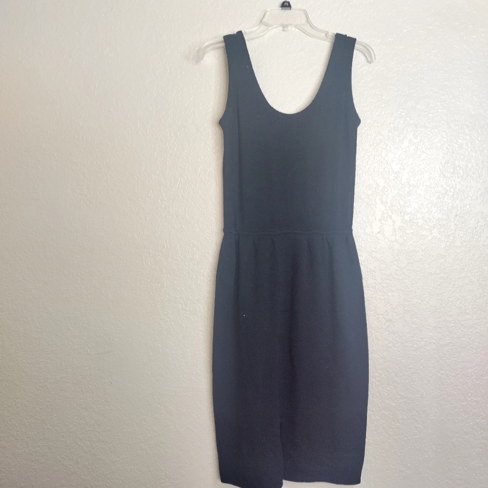 St. John evening Santana knit sleeveless elastic waist pencil dress sz 2